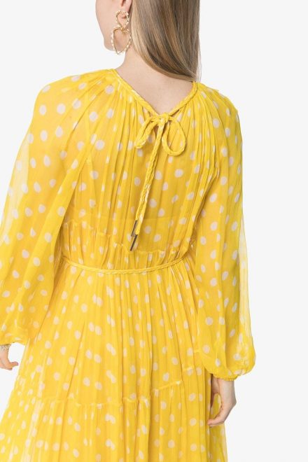 Яскраво-жовта сукня з принтом polka dot