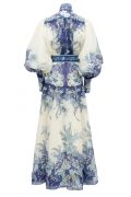 Шовкова сукня Glassy Billow з біло-блакитним принтом