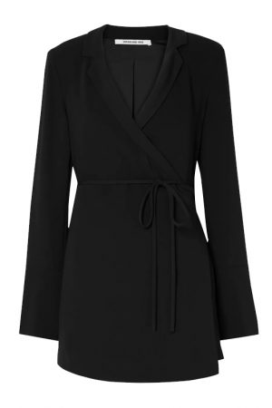 Чорна сукня-жакет з широкими манжетами