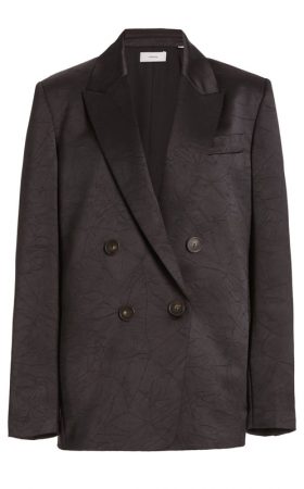 Чорний жакет із жатого атласу