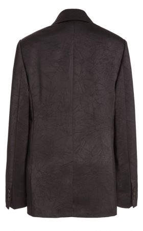 Чорний жакет із жатого атласу
