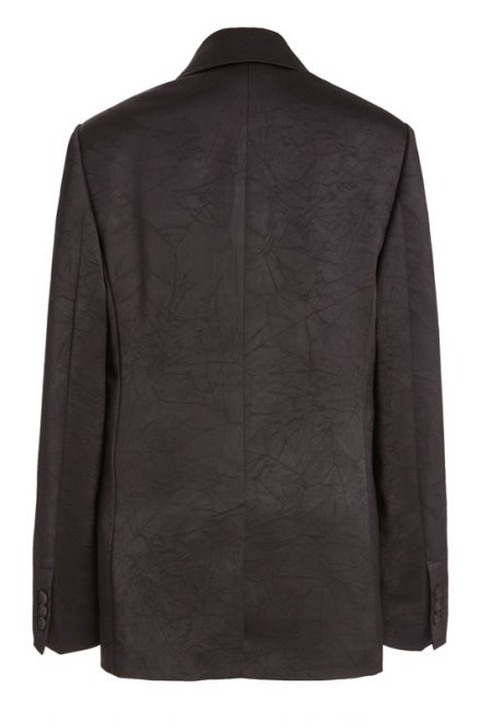 Чорний жакет із жатого атласу