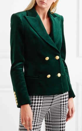 Оксамитовий жакет глибокого смарагдового відтінку