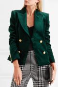 Оксамитовий жакет глибокого смарагдового відтінку