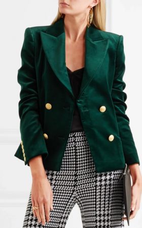 Оксамитовий жакет глибокого смарагдового відтінку