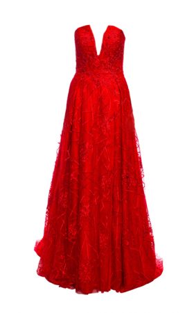 Вечірня сукня, декорована стразами