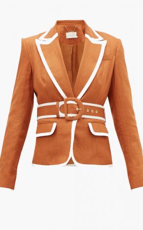 Лляний костюм із брюками-палаццо