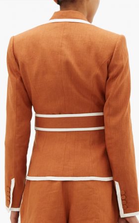 Лляний костюм із брюками-палаццо