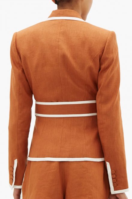 Лляний костюм із брюками-палаццо