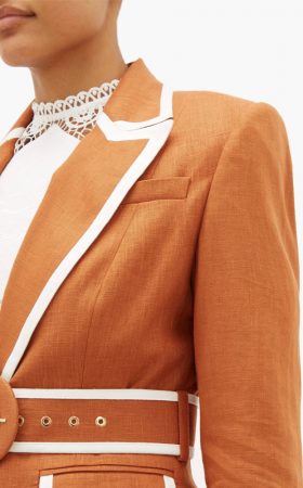 Лляний костюм із брюками-палаццо