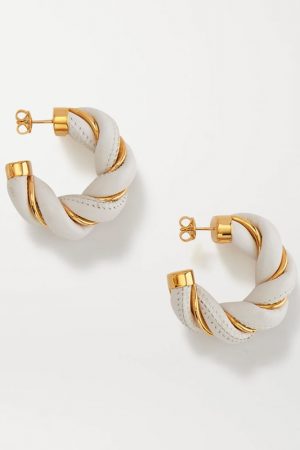 Акцентні сережки-кільця з переплетенням