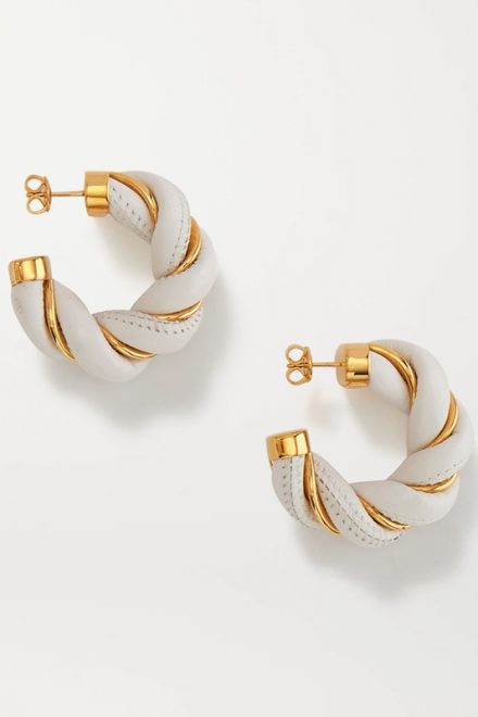 Акцентні сережки-кільця з переплетенням