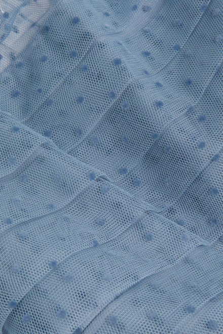 Небесно-блакитна сукня з флок напиленням polka dot