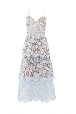 Ніжно-блакитна мереживна сукня
