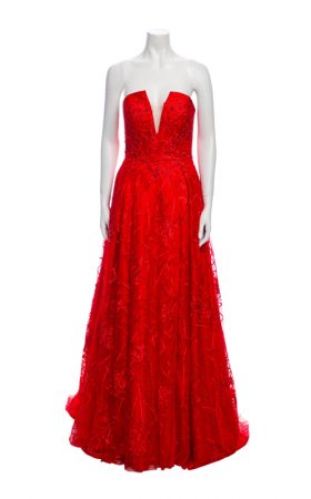 Вечірня сукня, декорована стразами