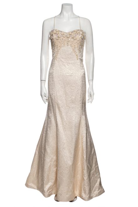 Вечірня сукня з вишивкою паєтками по топу