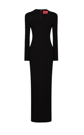 Чорна максі-сукня Clio з вирізом каре