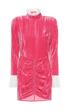 Яскраво-рожева оксамитова міні сукня Miki