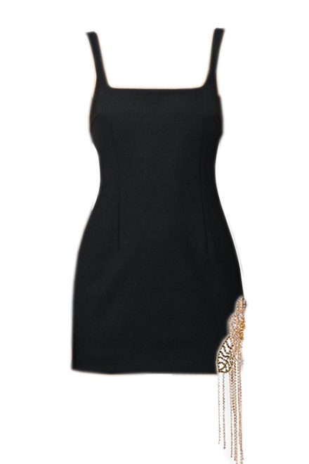 Міні-сукня з ефектним декором на спідниці