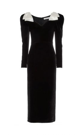 Оксамитова сукня із контрастними бантами