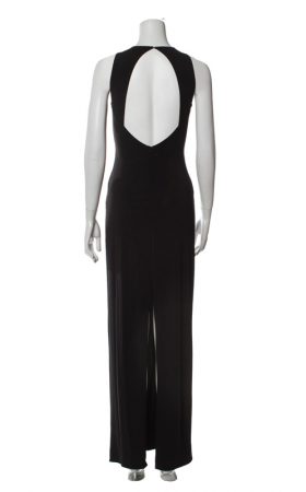 Чорна максі-сукня із прозорими вставками