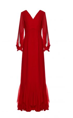 Вишукана сукня із розрізами на рукавах