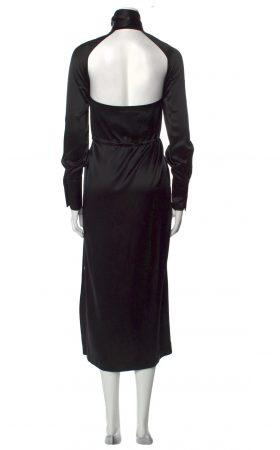 Шовкова сукня-сорочка із ефектним вирізом на спині