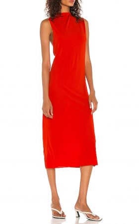 Помаранчева сукня міді