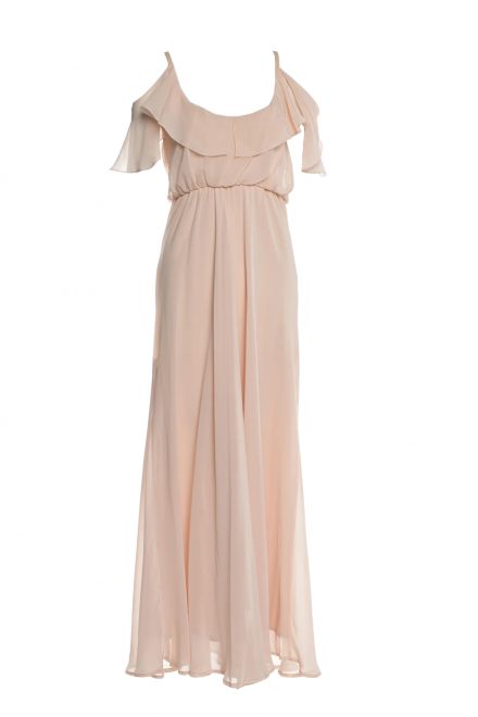 Романтична шовкова сукня з відкритими плечима