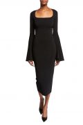 Чорна сукня Serra із рукавами-кльош