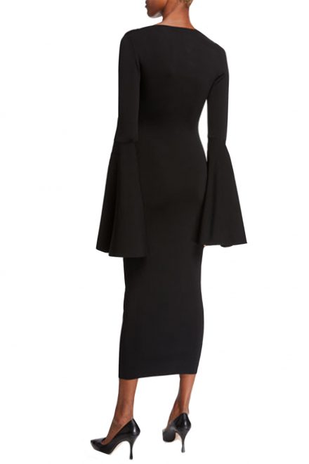 Чорна сукня Serra із рукавами-кльош