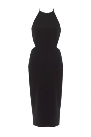 Чорна сукня із відкритою спиною та вирізами на талії