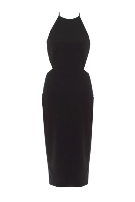 Чорна сукня із відкритою спиною та вирізами на талії