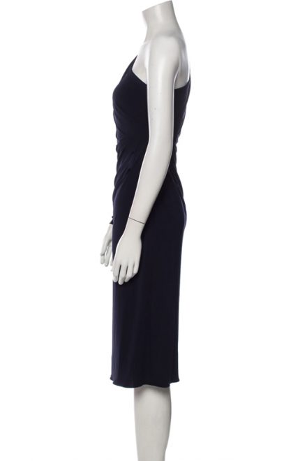 Темно-синя сукня на одне плече