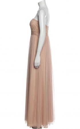 Пудрова сукня із мереживним топом