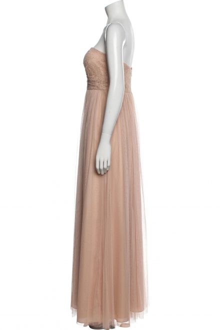 Пудрова сукня із мереживним топом