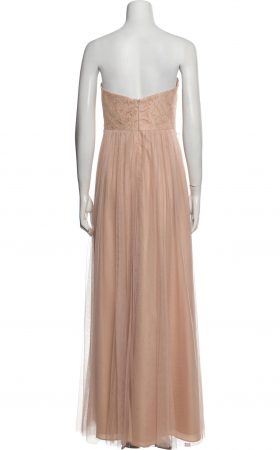 Пудрова сукня із мереживним топом