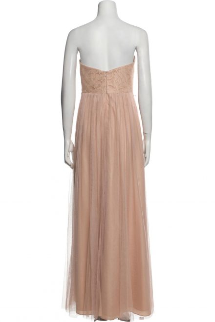 Пудрова сукня із мереживним топом