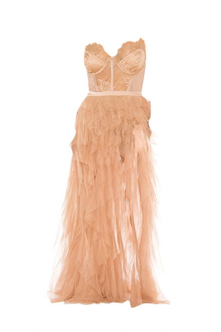 Сукня бюстьє із високим вирізом