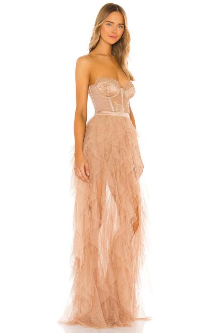 Сукня бюстьє із високим вирізом