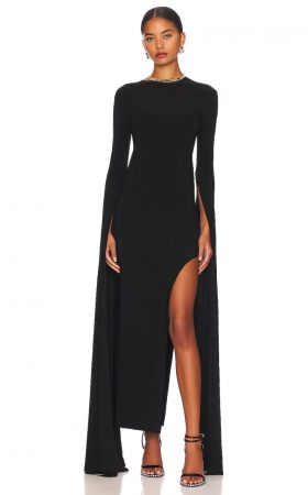 Сукня з відкритою спиною та ефектними рукавами