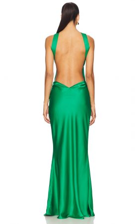 Елегантна смарагдова сукня Chara